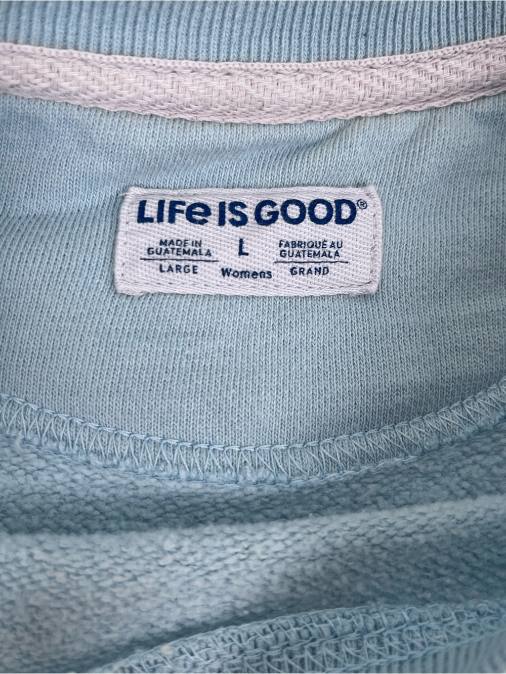 LIfe is Good Women's 100% Cotton Sweatshirt with Winter Penguin Graphic Size L - Picture 9 of 11